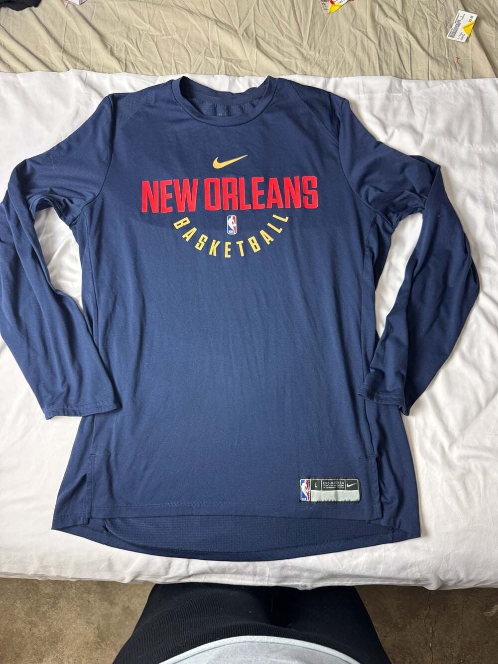 Nike New Orleans Pelicans Long Sleeve Practice T-Shirt Size L Navy